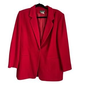 VTG Harve Benard Coat Blazer Wool Cashmere Red Lined Career Business Size 14